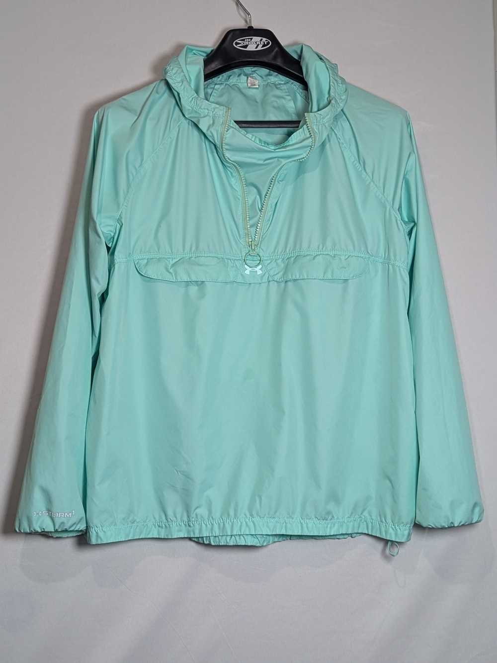 Under Armour UA Storm 1 Anorak Windbreaker Aqua Mint Hooded M